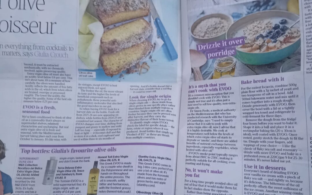 Giulia Crouch’s olive oil article in The Times
